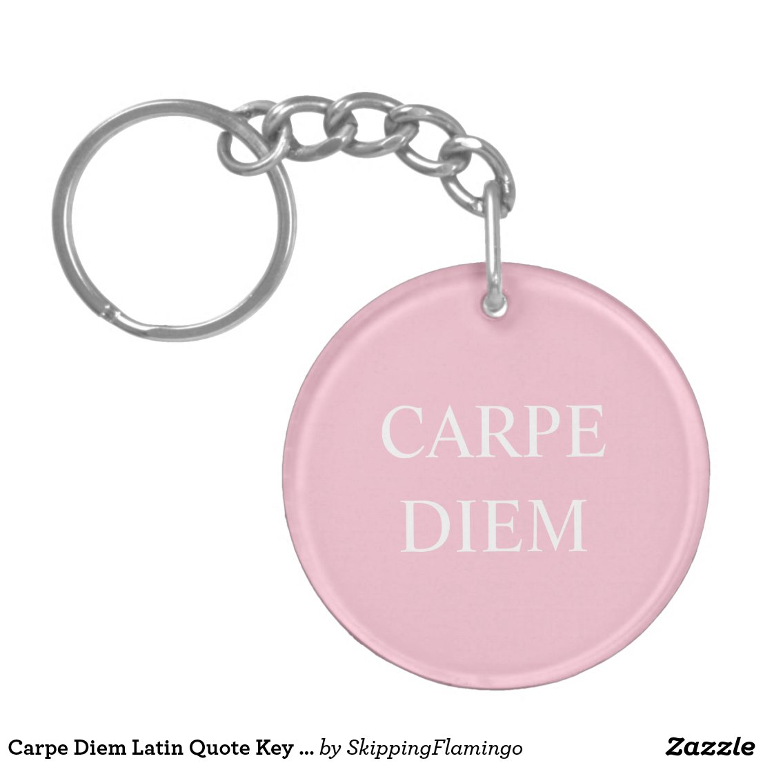 Carpe Diem Latin Quote Key Ring - Pink
