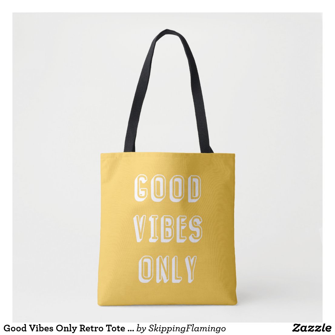 Good Vibes Only Retro Tote Bag - Orange