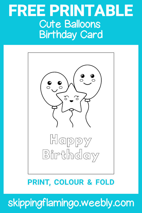 Free Printable Cute Balloons Birthday Card